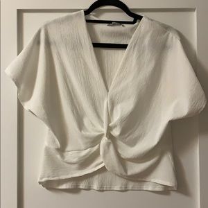🤍 White Crepe Knot Blouse 🤍